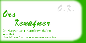 ors kempfner business card